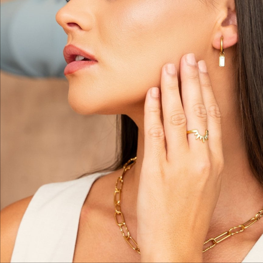 Anel Sol Banhado em Ouro 18K