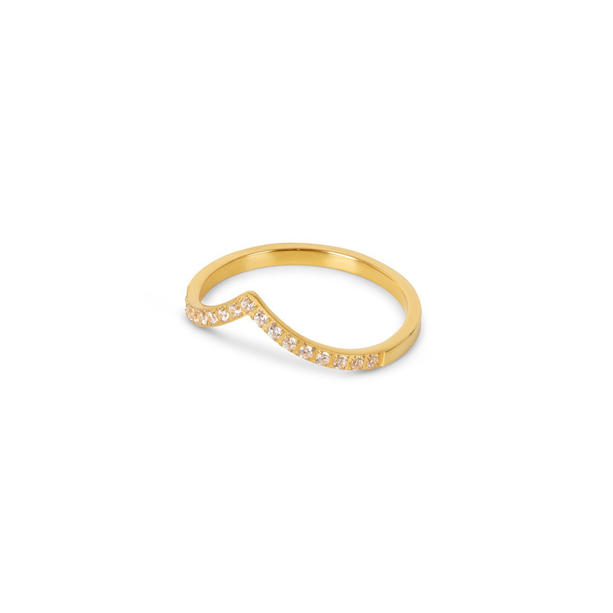 Anel Zircônia Mia Banhado em Ouro 18K