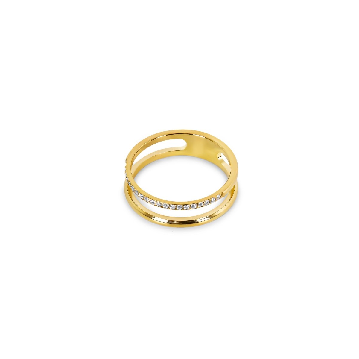 Anel Duplo Sabrine Banhado em Ouro 18K