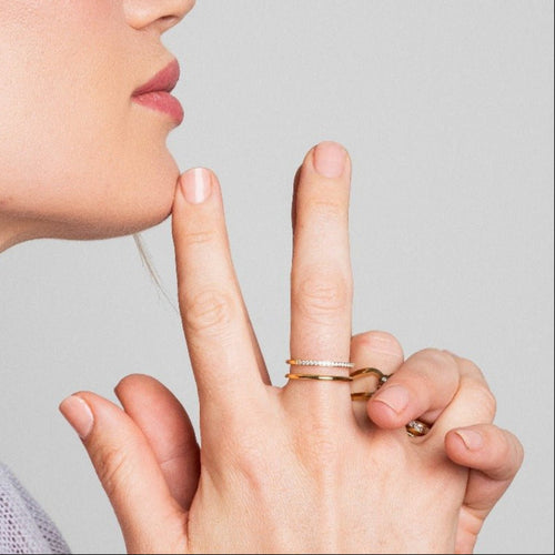 Anel Duplo Sabrine Banhado em Ouro 18K