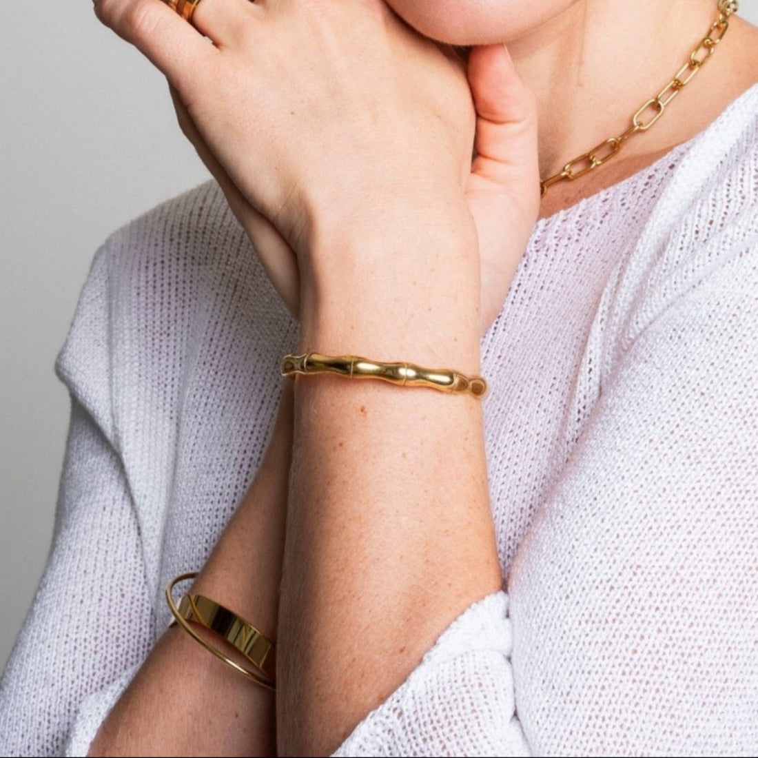 Bracelete Palma Banhado em Ouro 18K