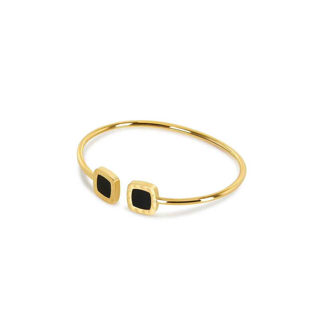 Bracelete Ônix Noira Banhado em Ouro 18k