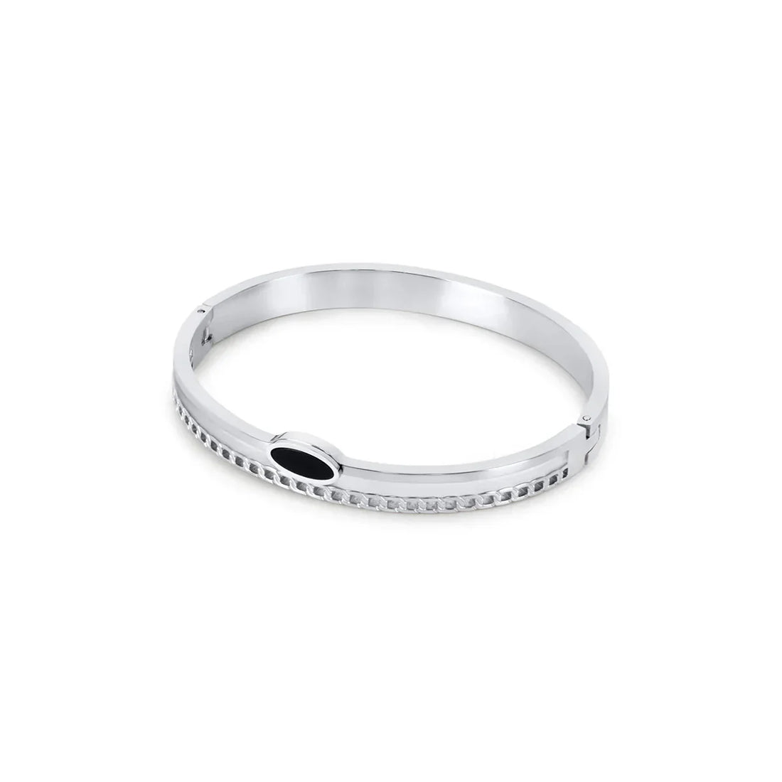 Bracelete Duplo Ônix Noir Prata