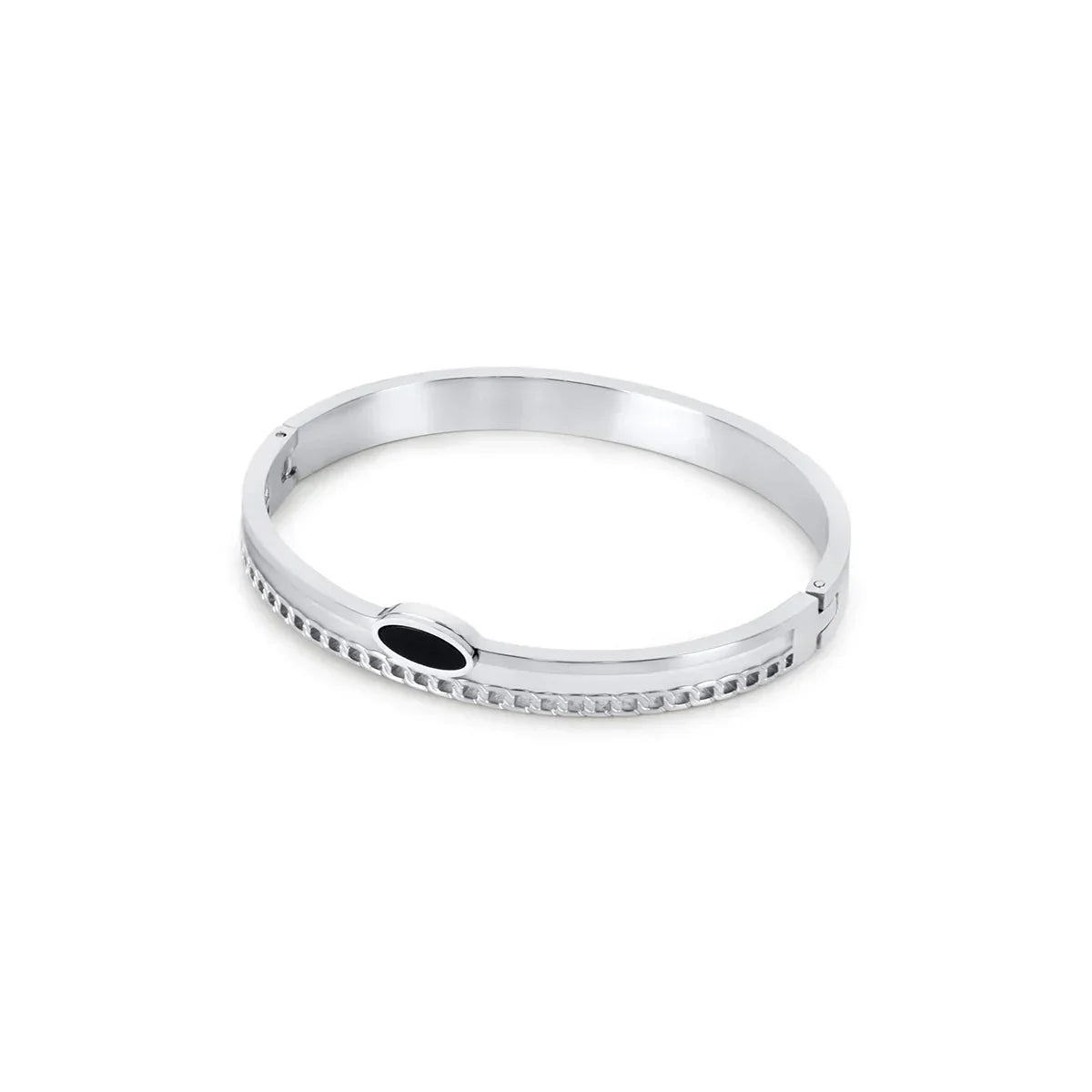 Bracelete Duplo Ônix Noir Prata