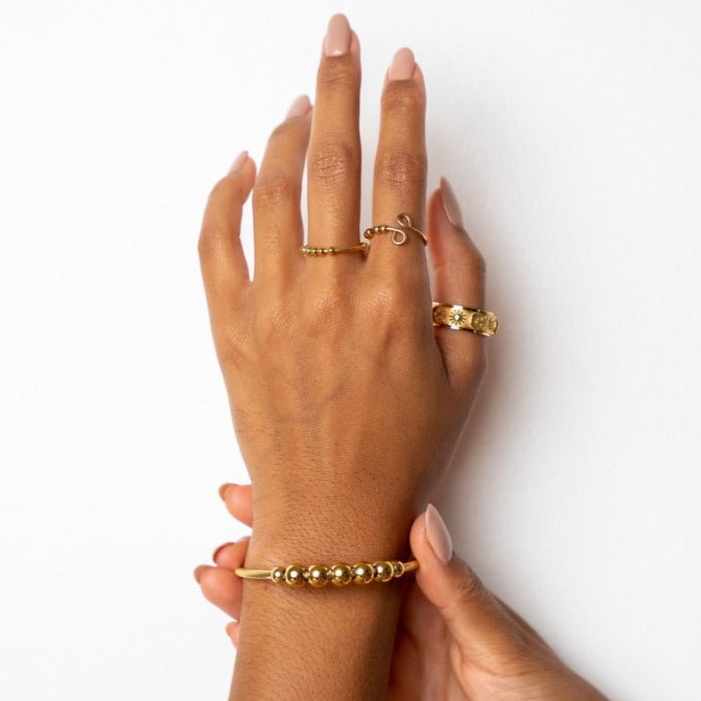Bracelete Ajustável Anti-Stress Armony Banhado em Ouro 18K