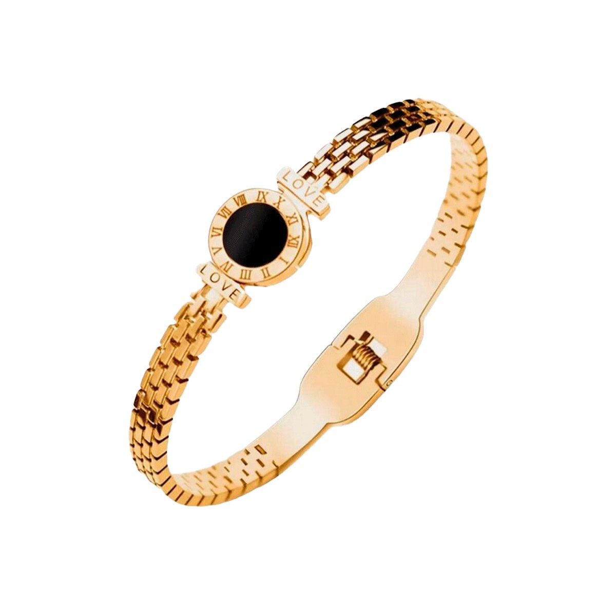 Bracelete Mesh Ônix Noir Banhado em Ouro 18K