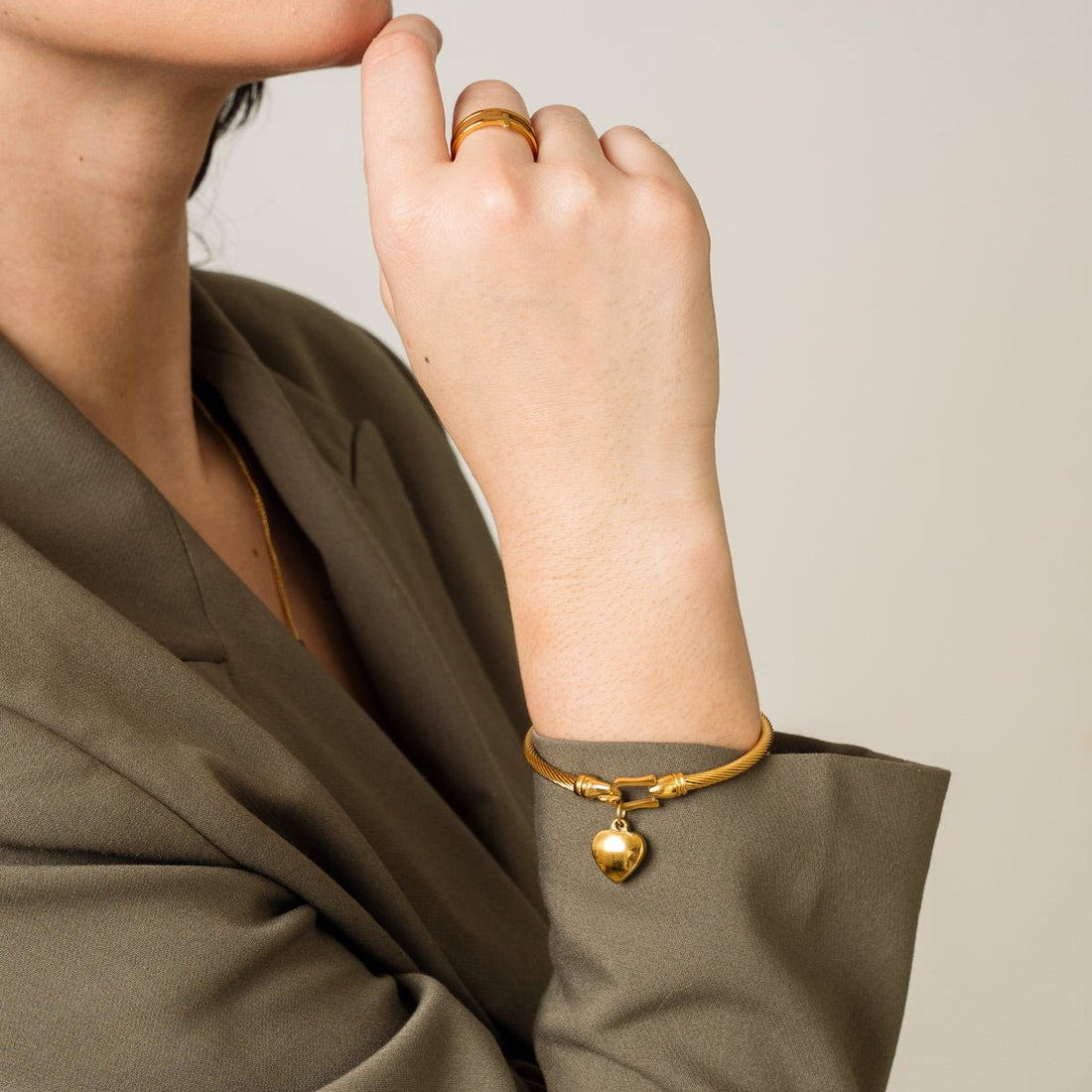 Bracelete Coração Lien Banhado em Ouro 18K