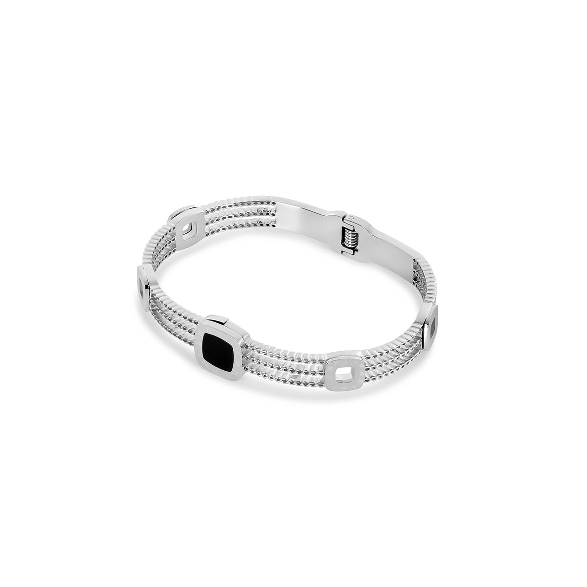 Bracelete Ônix Savine Prata