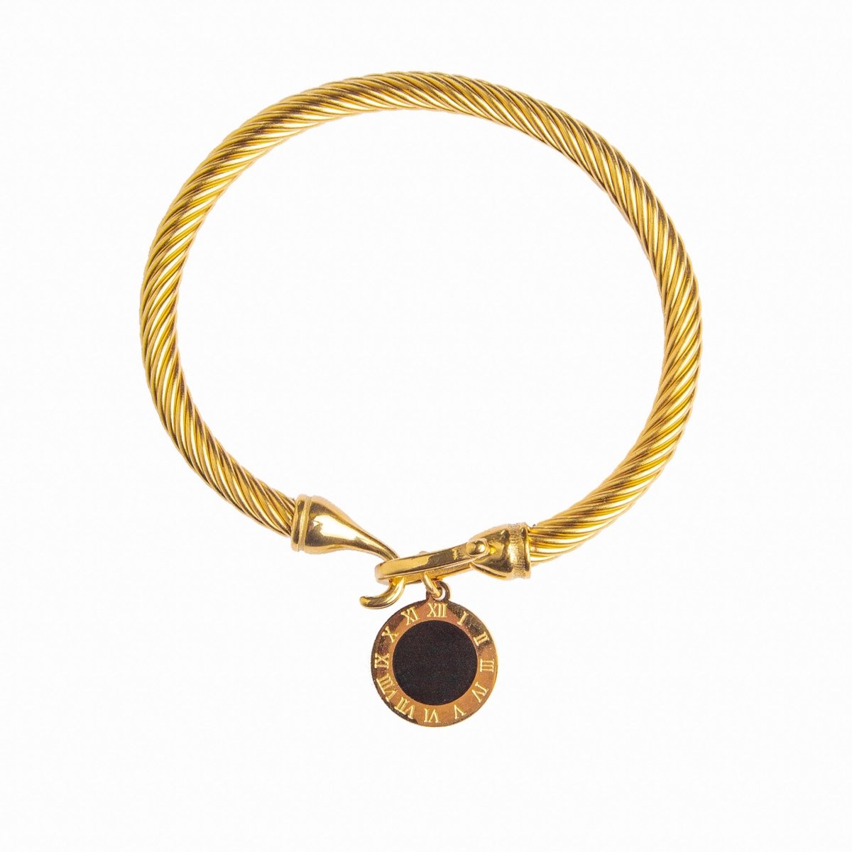 Bracelete Twist Ônix Noir Banhado em Ouro 18K