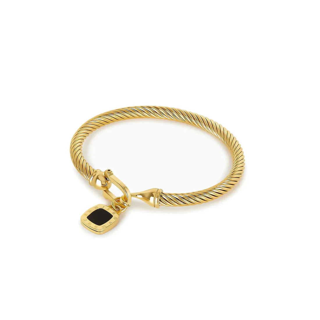 Bracelete Ônix Lureva Banhado em Ouro 18K