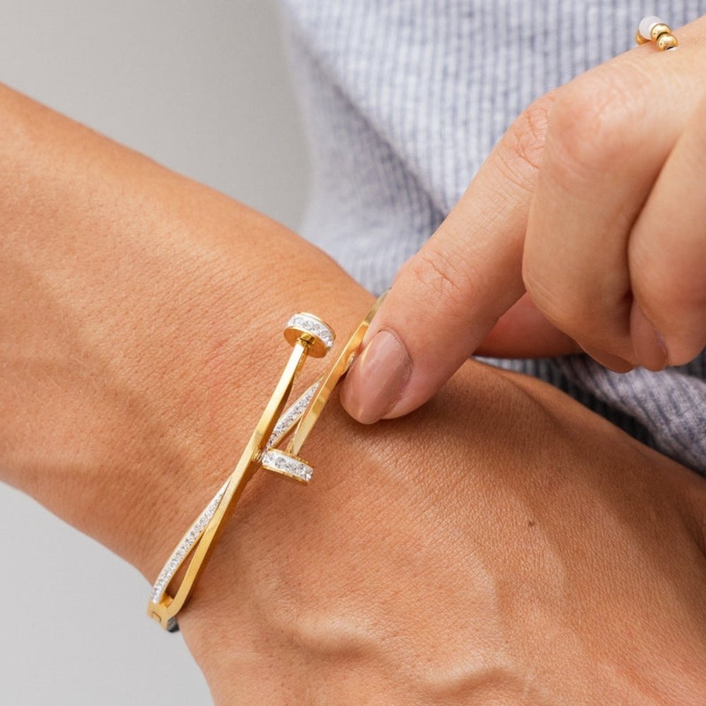 Bracelete Zircônias Malena Banhado em Ouro 18K