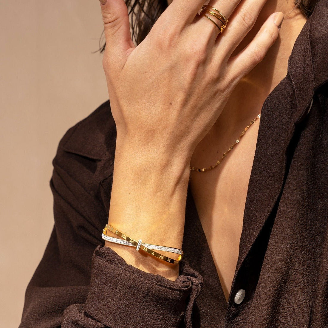 Bracelete Zircônia Verona Banhado em Ouro 18K