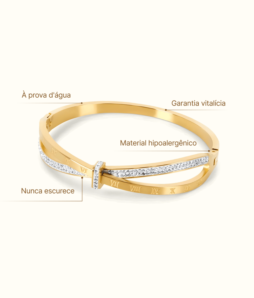 Bracelete Zircônia Verona Banhado em Ouro 18K