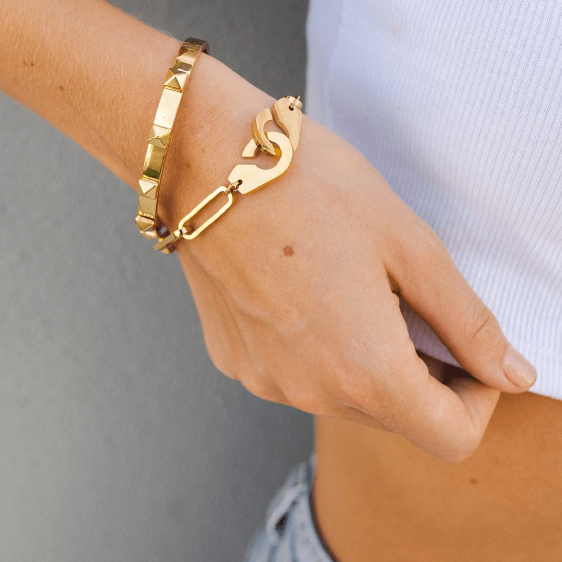 Bracelete Spike Dara Banhado em Ouro 18K