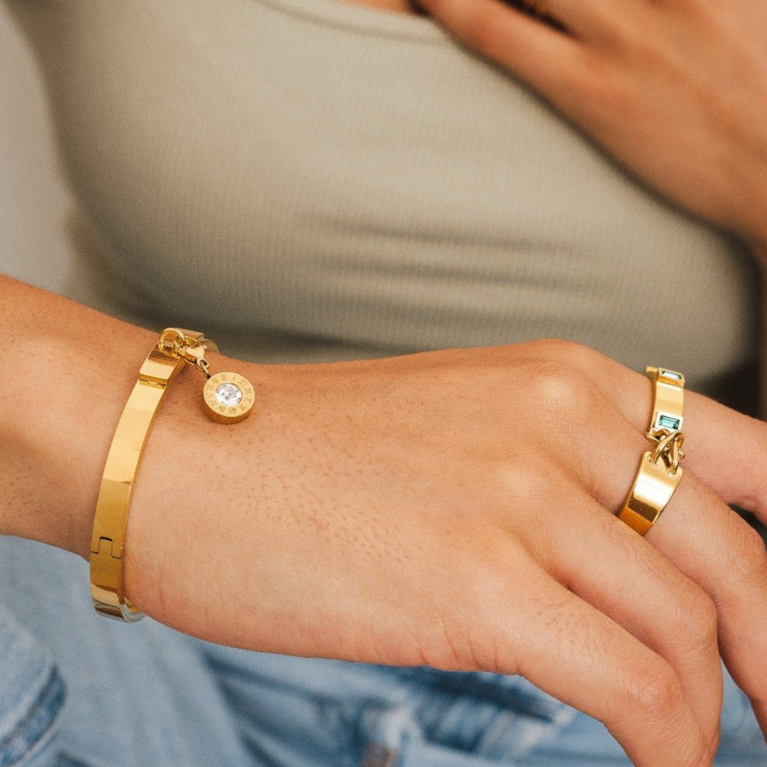 Bracelete Yanne Banhado em Ouro 18K