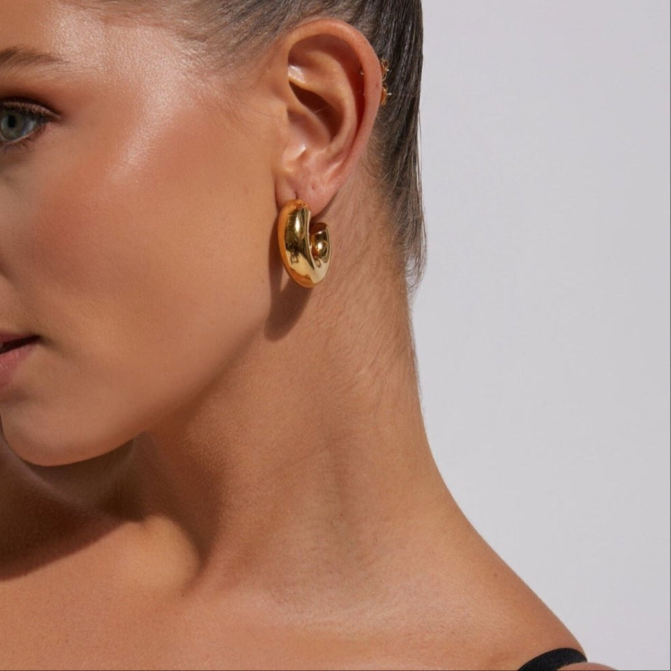 Brinco Argola Chunky Tayla Banhado em Ouro 18K