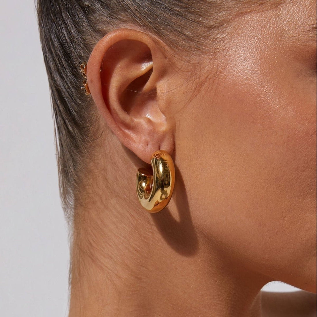 Brinco Argola Chunky Tayla Banhado em Ouro 18K