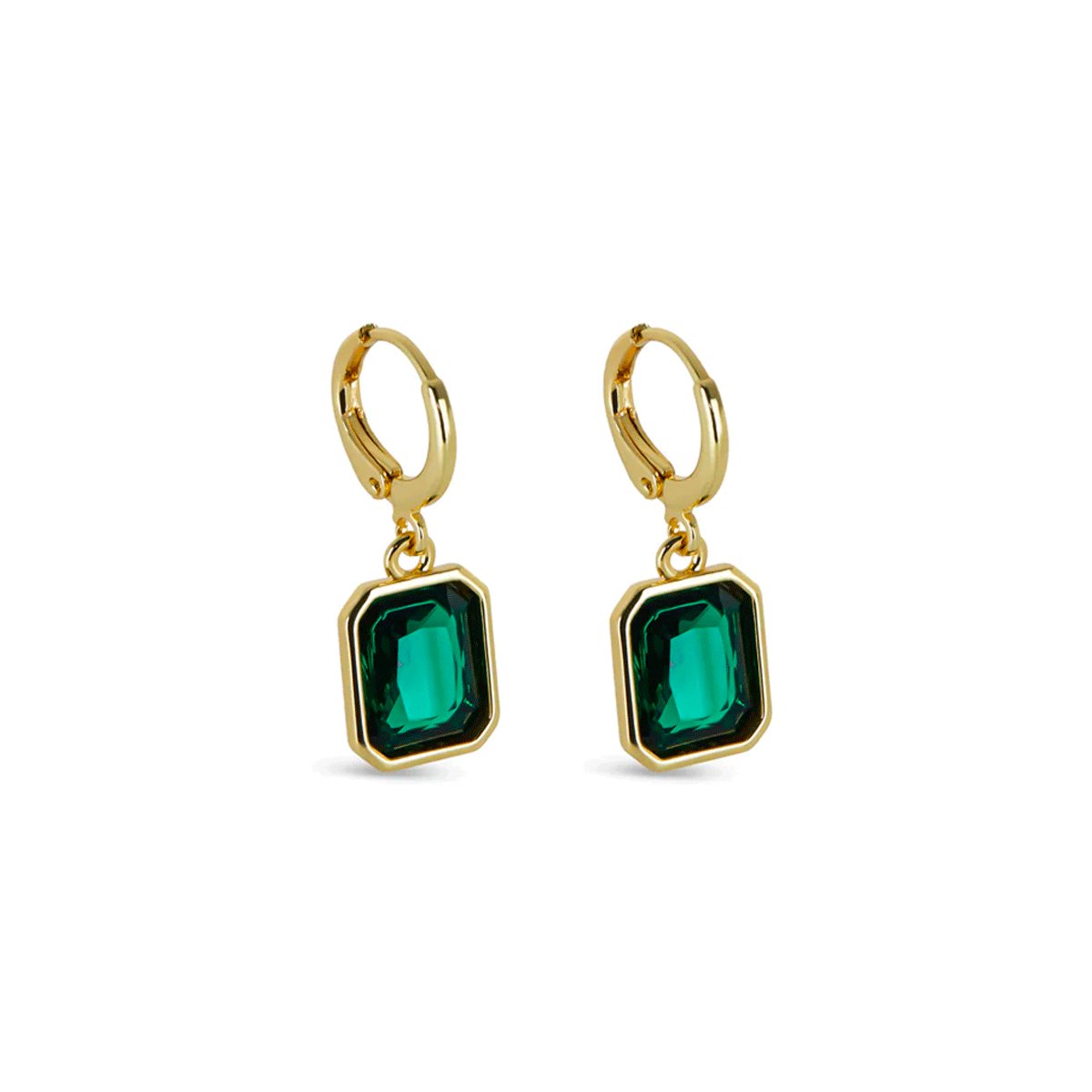 Brinco Argola Jade Banhado em Ouro 18K