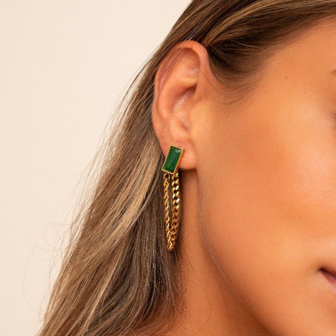 Brinco Corrente Diana Banhado em Ouro 18K