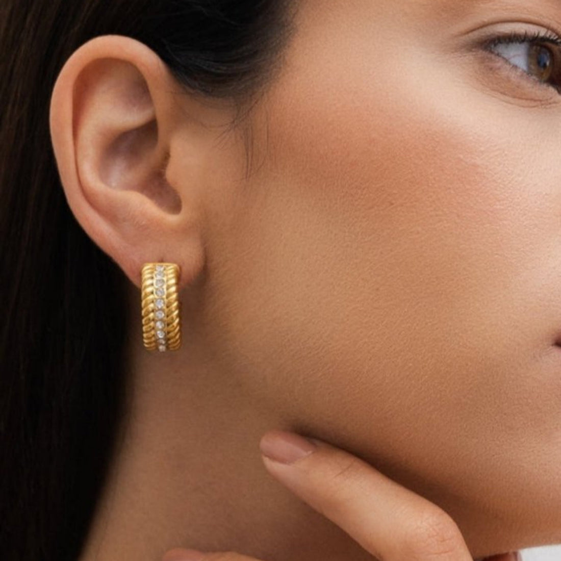 Brinco Argola Amélie Banhado em Ouro 18K