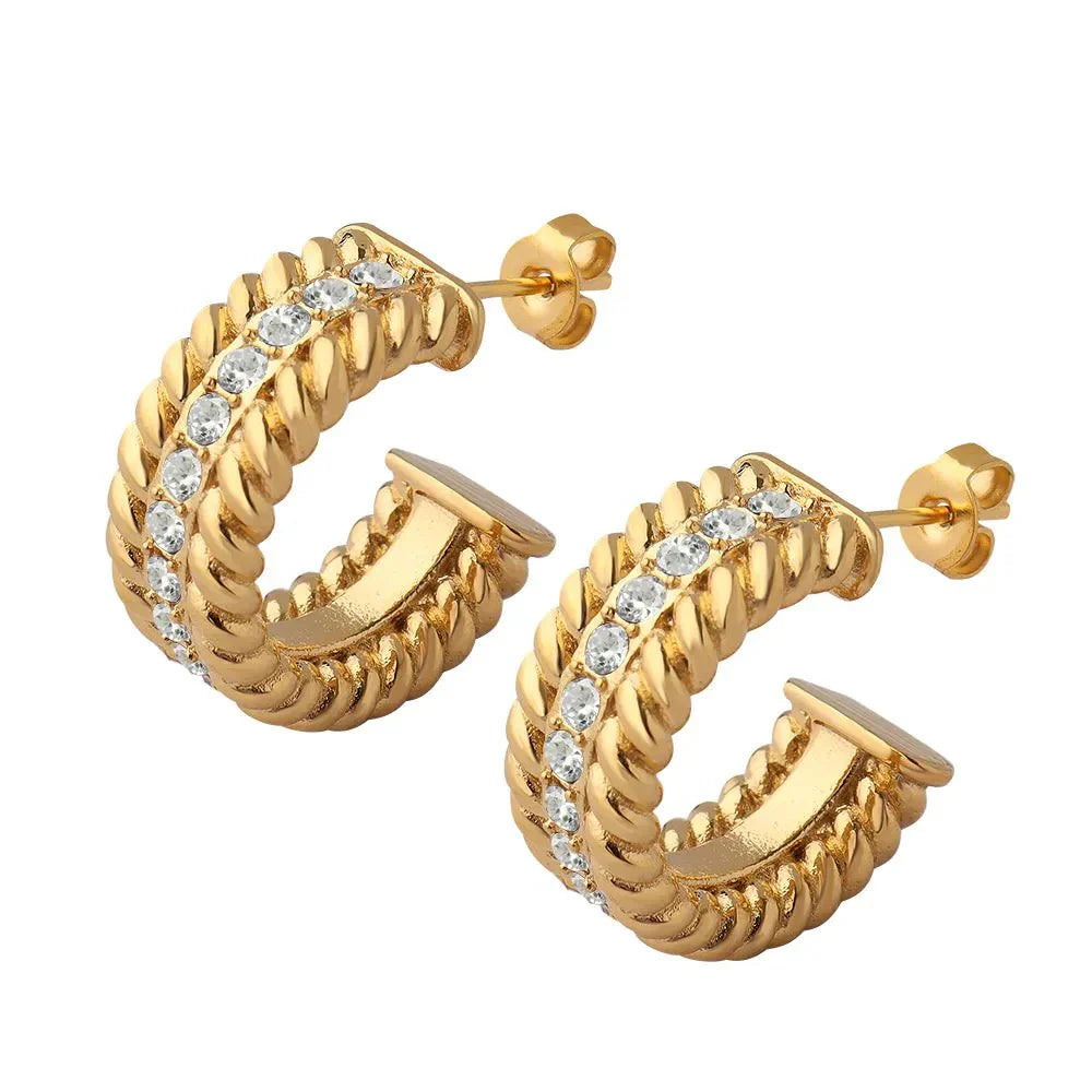 Brinco Argola Amélie Banhado em Ouro 18K