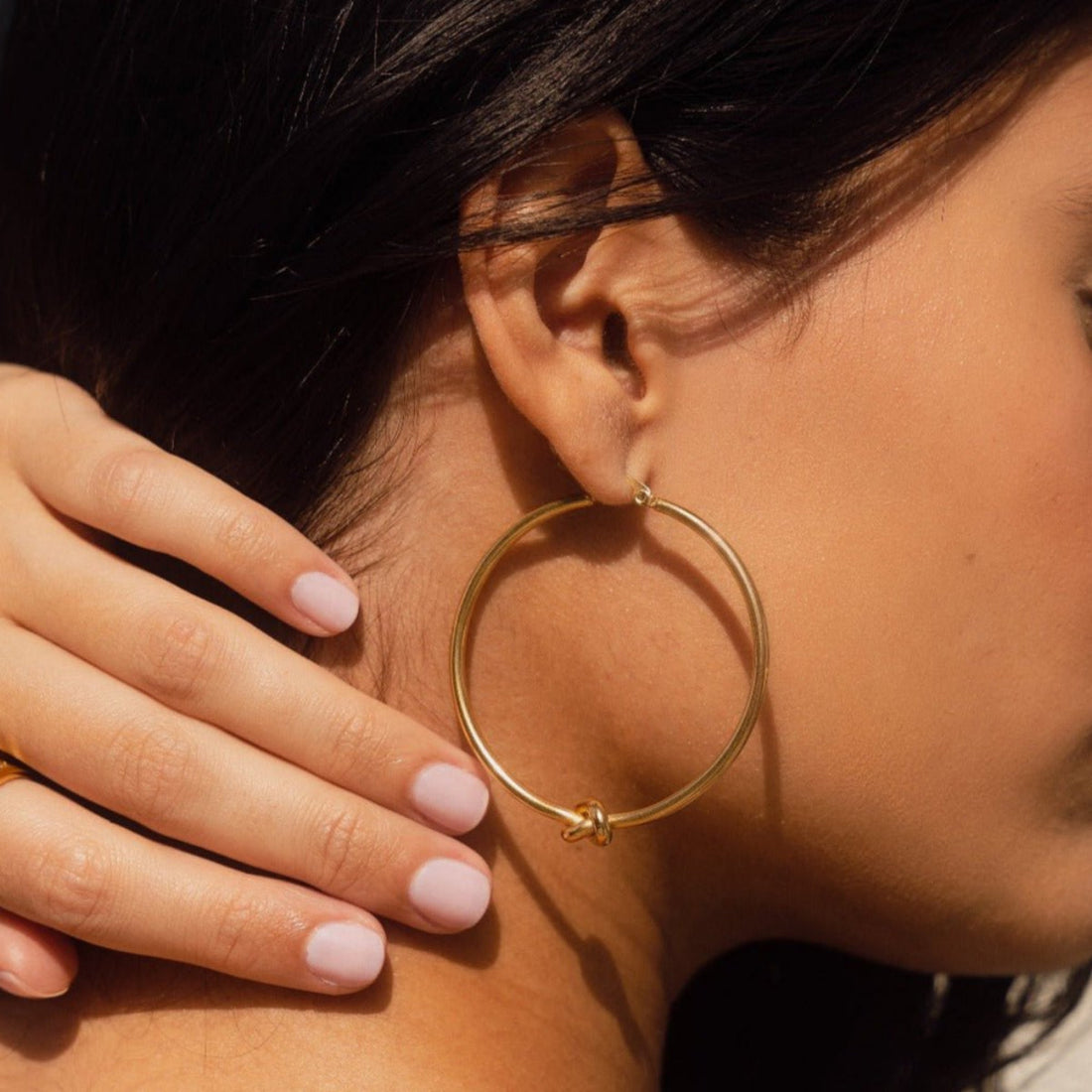 Brinco Argola Nó Lari Banhado em Ouro 18K