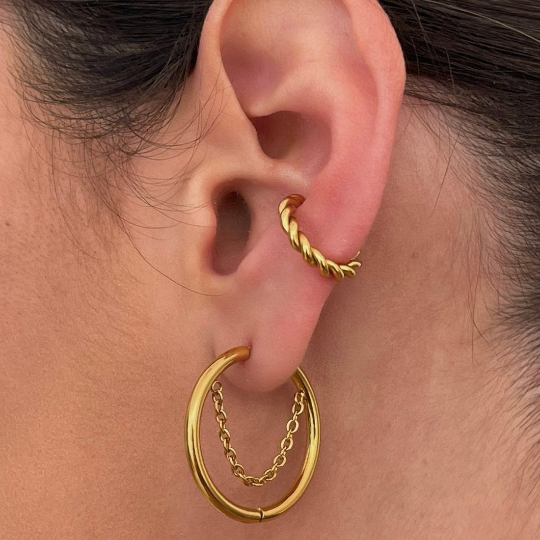 Brinco Argola Melia Banhado em Ouro 18K