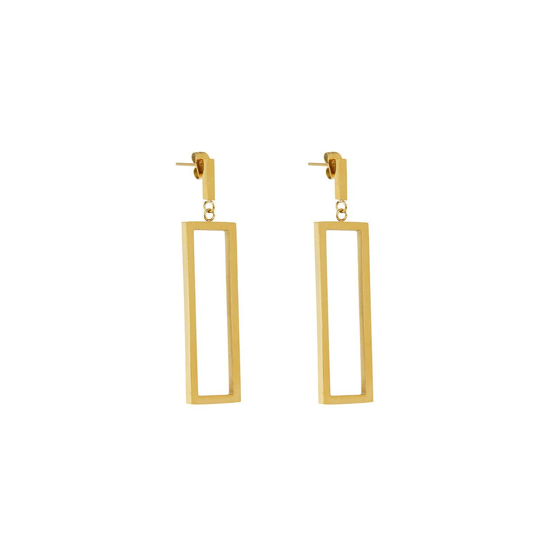 Brinco Retangular Caline Banhado em Ouro 18K