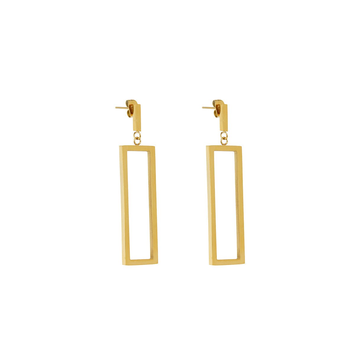 Brinco Retangular Caline Banhado em Ouro 18K