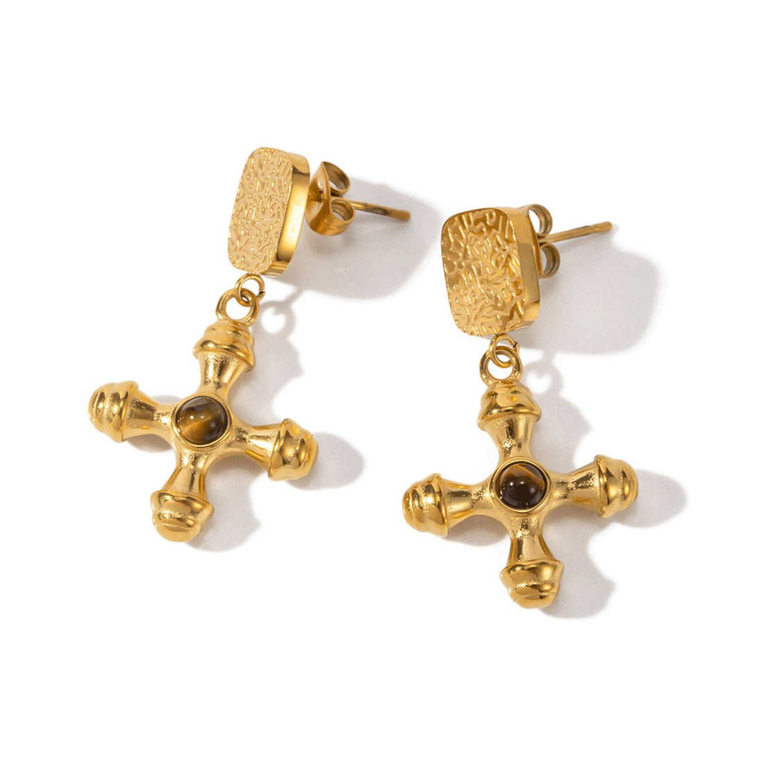 Brinco Cruz Sahara Banhado em Ouro 18K