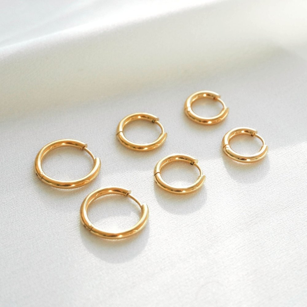 Brinco Trio de Argolas Amalfi Banhado em Ouro 18K