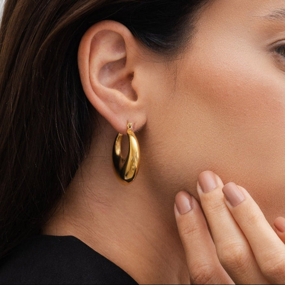 Brinco Argola Lua Banhado em Ouro 18k