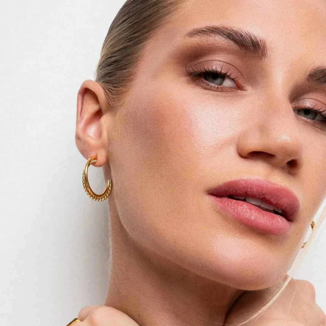 Brinco Argola Dupla Julie Banhado em Ouro 18K