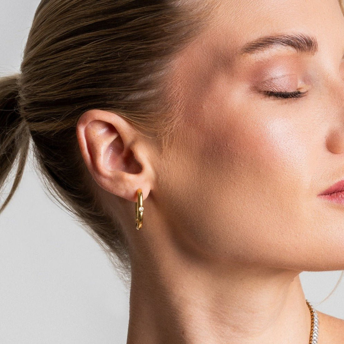 Brinco Argola Luma Banhado em Ouro 18K