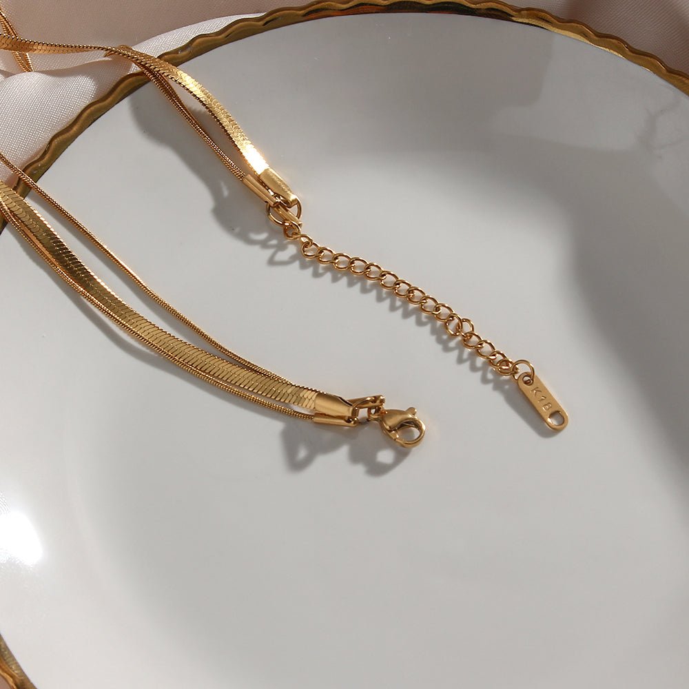 Colar Trio Malha Vicenza Banhado em Ouro 18K