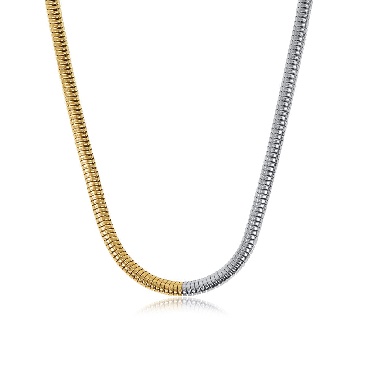Colar Malha Dual Dione Banhado em Ouro 18K