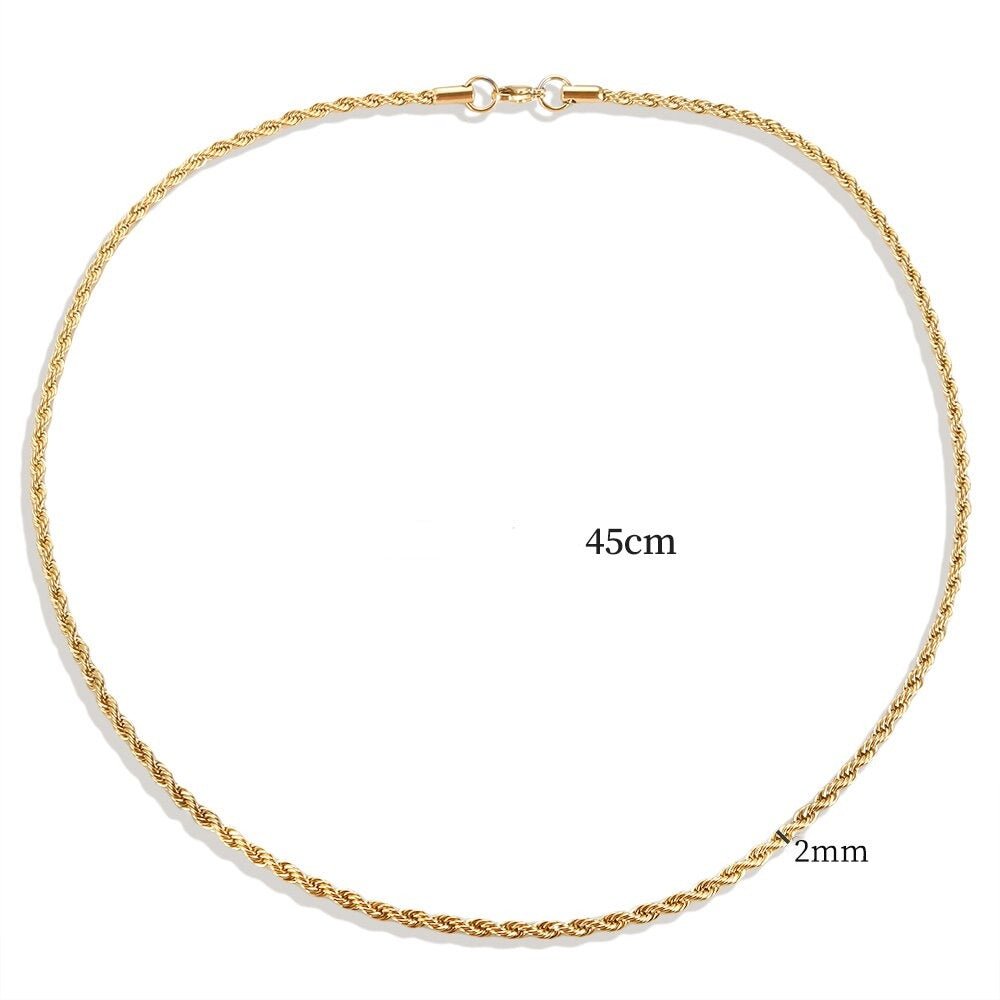 Colar Cordão Baiano 2mm Antonella Banhado em Ouro 18K
