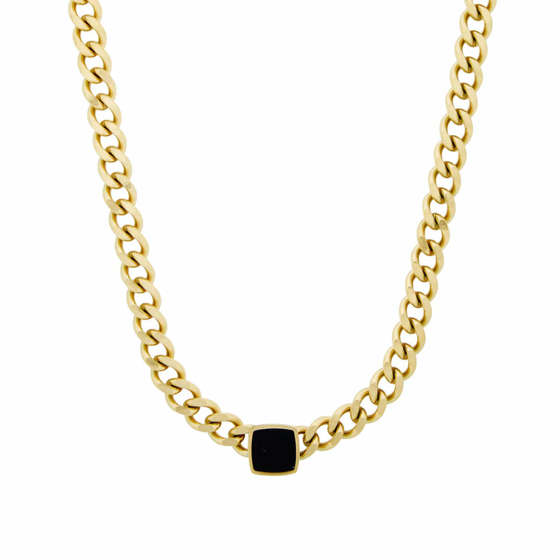 Colar Ônix Banhado em Ouro 18K