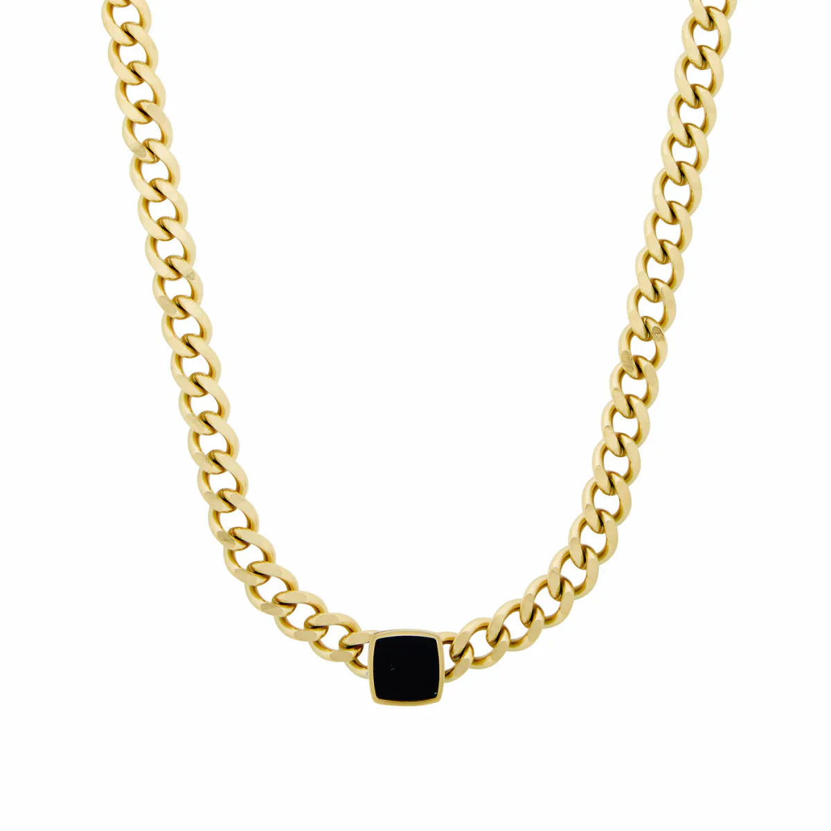 Colar Ônix Banhado em Ouro 18K