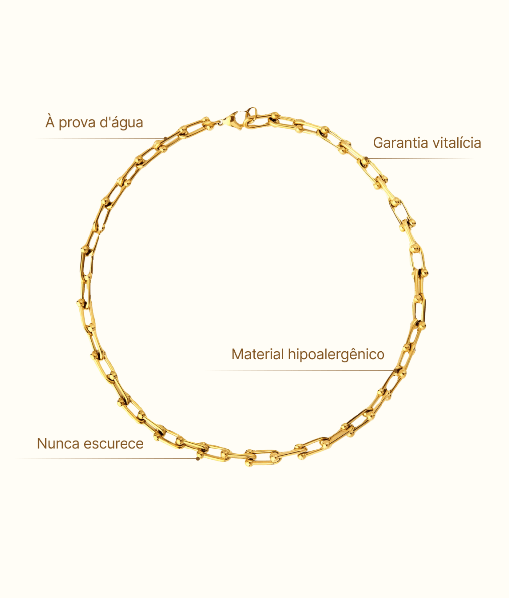 Colar Elos Entrelaçados Isadora Banhado em Ouro 18K
