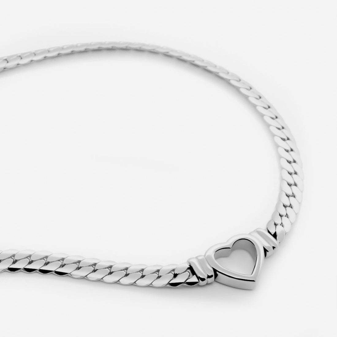 Choker Coração Valentinna Prata