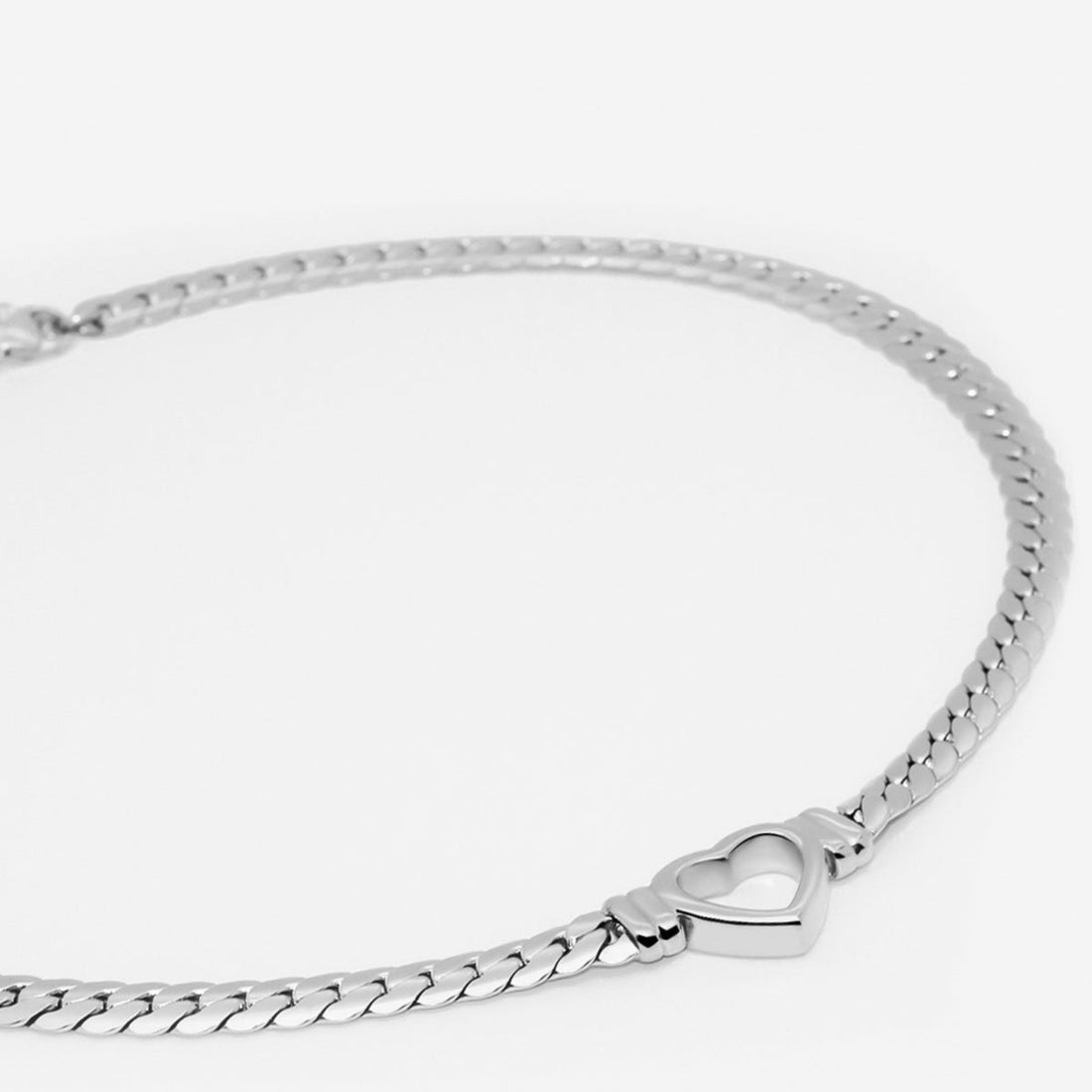 Choker Coração Valentinna Prata