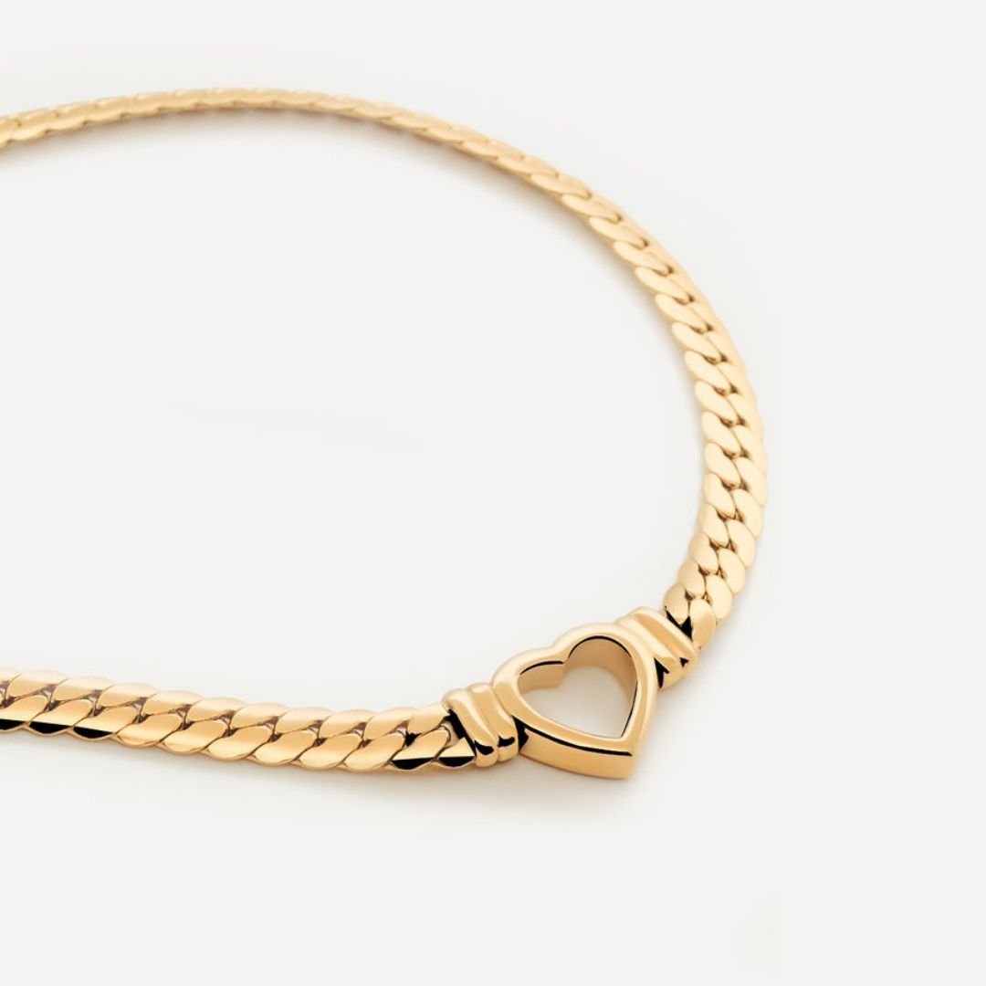 Choker Coração Valentinna Banhado em Ouro 18K