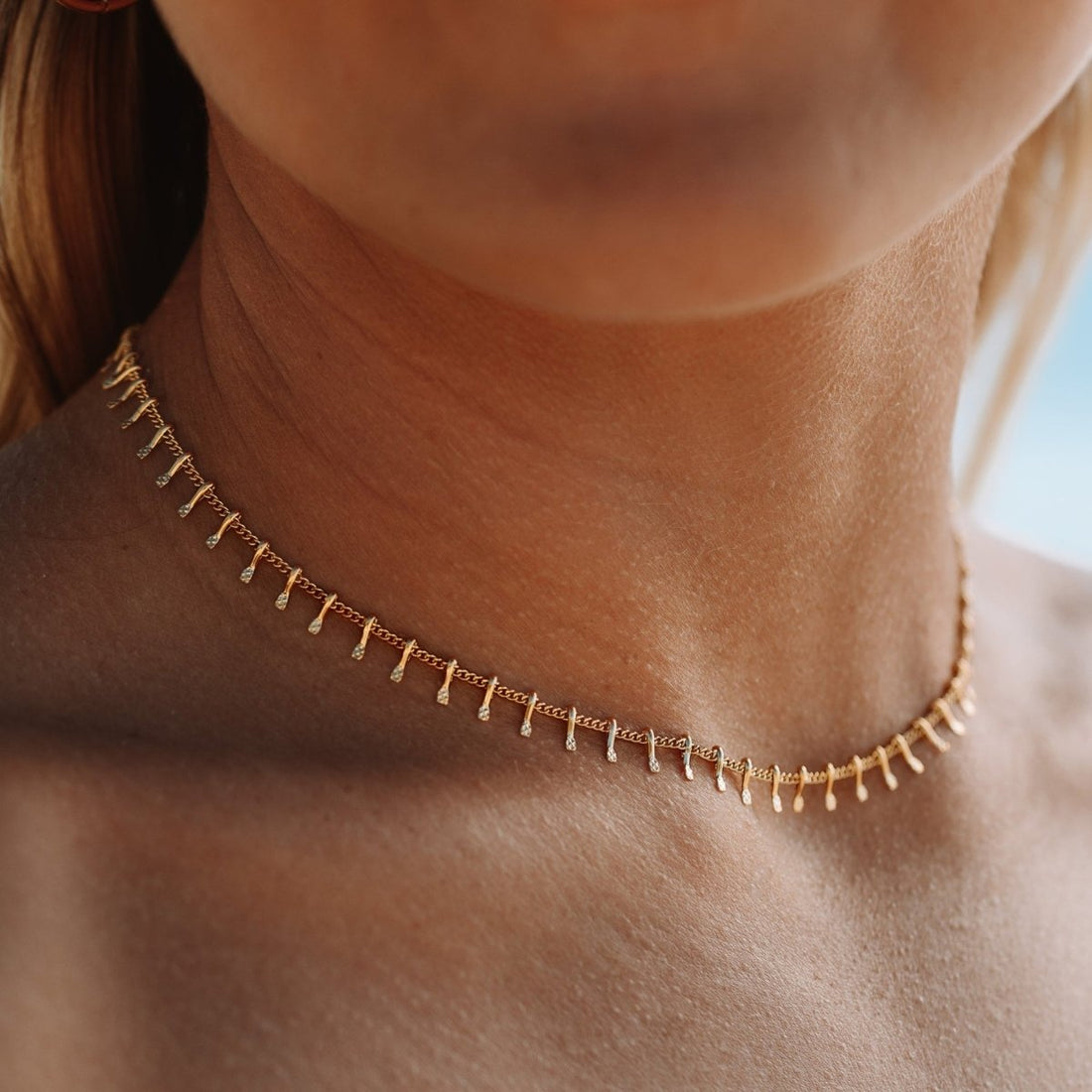 Choker Melina Banhado em Ouro 18K