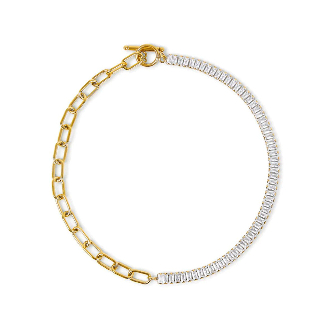 Choker Baguete Amelina Banhado em Ouro 18K