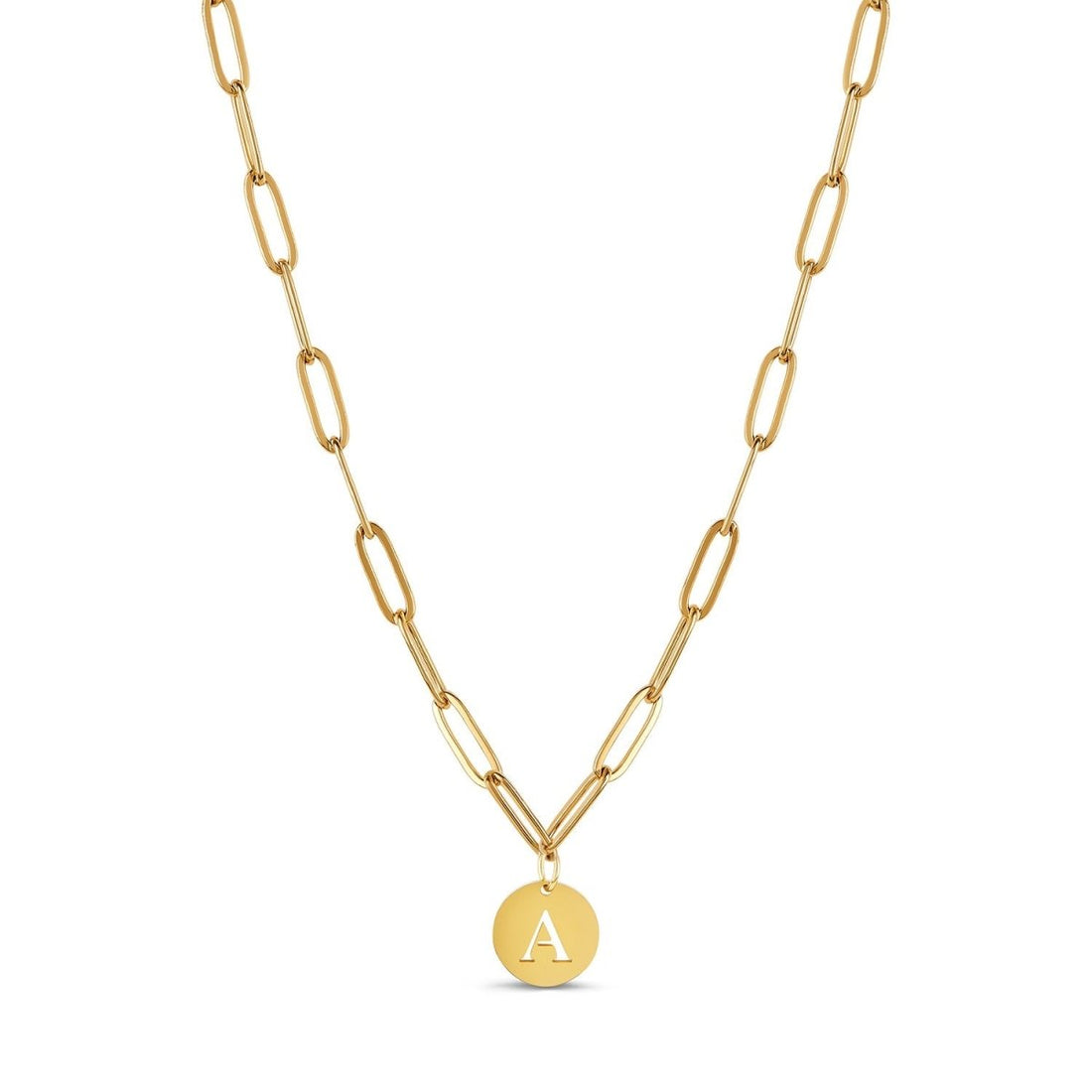 Colar Letra Inicial Elos Elarie Banhado em Ouro 18K