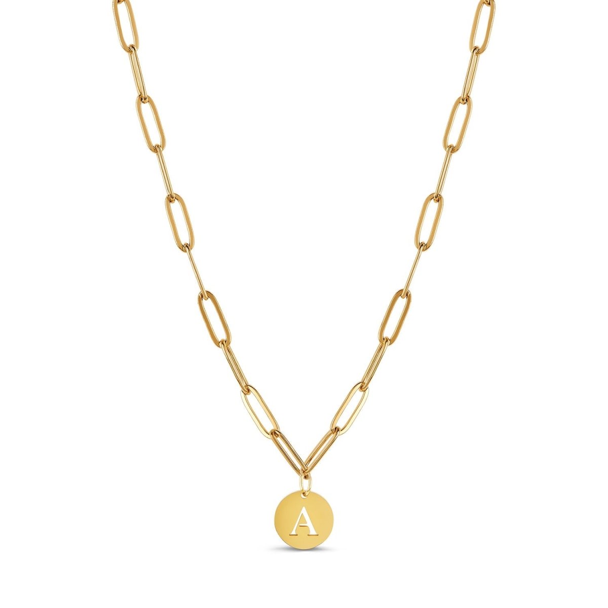 Colar Letra Inicial Elos Elarie Banhado em Ouro 18K