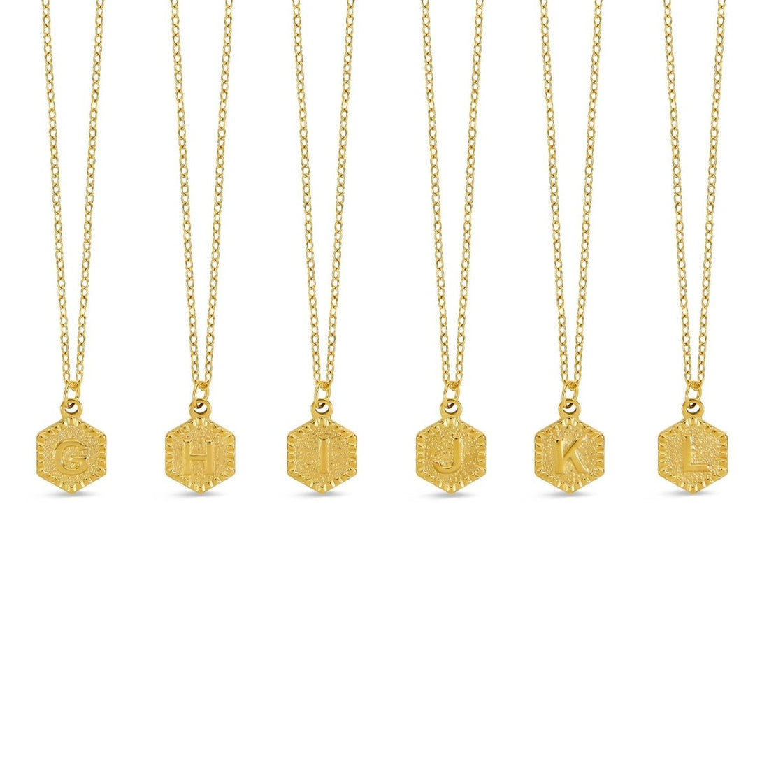 Colar Letra Inicial Hex Banhado em Ouro 18K