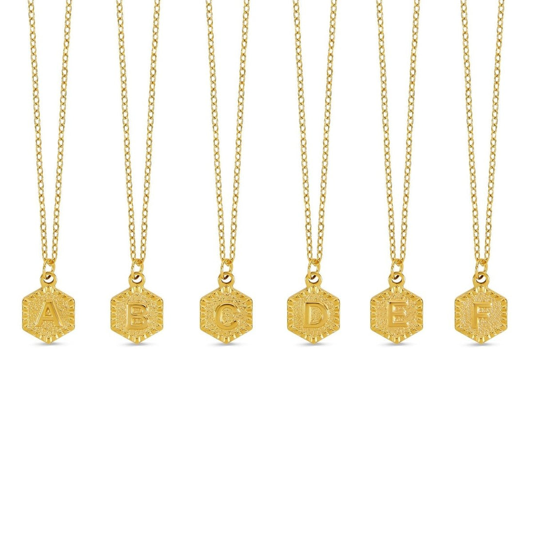 Colar Letra Inicial Hex Banhado em Ouro 18K