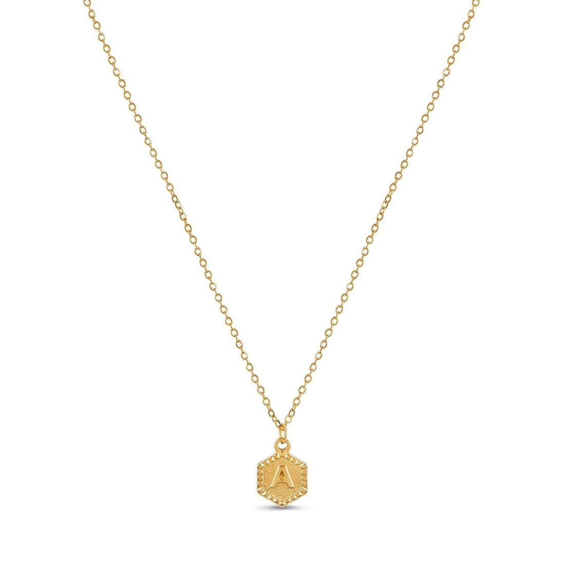 Colar Letra Inicial Hex Banhado em Ouro 18K